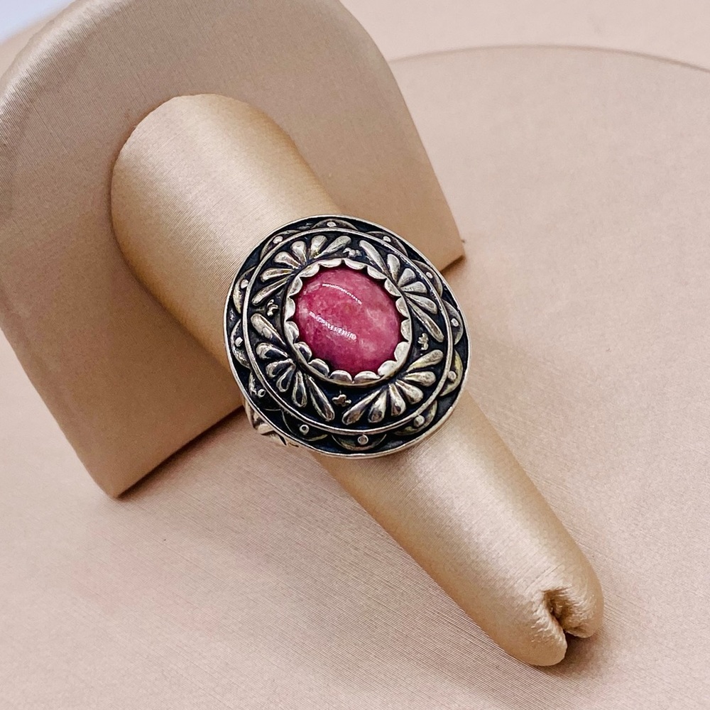 EUC Carolyn Pollack x American West 925 Sterling Silver Rhodonite Gemstone Ring